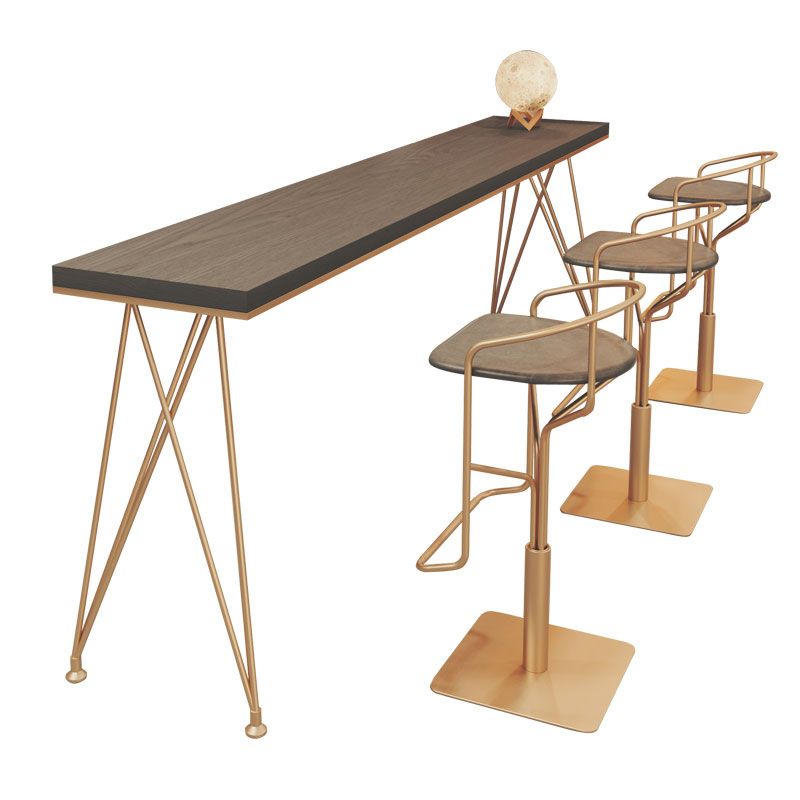 Tavolo da bar rettangolo in stile glam in legno solido 4 gambe bar tavolo da vino