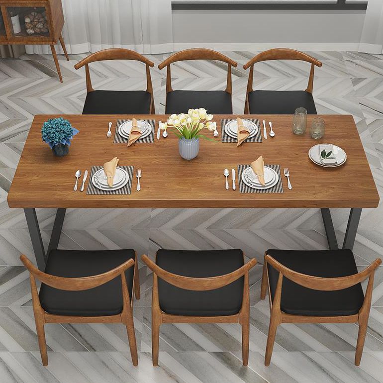 Industrial Style Pine Solid Wood Dining Table Sled Base Rectangle Table for Home Clearhalo ' dining_table' 'Dining Tables & Seating' 'Dining Tables' 'furn' 'furn_dining_table' 'Furniture' 'furniture_dining_table' 'Kitchen & Dining Furniture' 'kitchen&dining_furn' 'kitchen' 'kitchen_dining_table' 1200x1200_04eb7d7d-e59a-4982-8c80-4791a2a1f6a8
