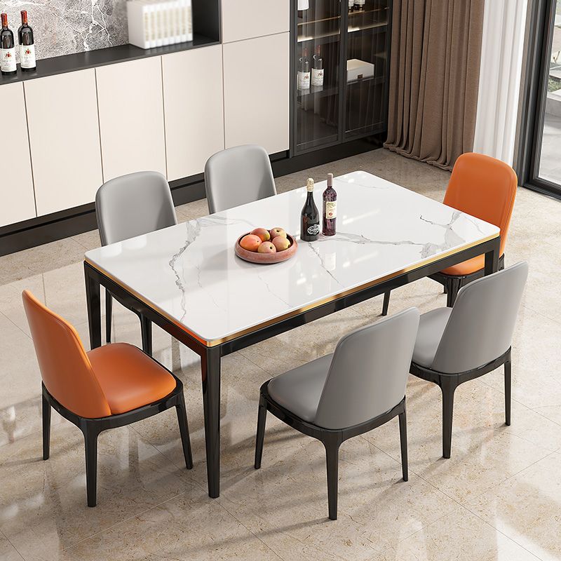 Medieval Modern Sintered Stone Dining Table Rectangle Kitchen Table with 4 Legs Clearhalo 'Dining Tables & Seating' 'Dining Tables' 'dining_table' 'furn' 'furn_dining_table' 'Furniture' 'furniture_dining_table' 'Kitchen & Dining Furniture' 'kitchen' 'kitchen_dining_table' 1200x1200_04eb9434-46c1-4bbe-b9c6-727e607b9fe2