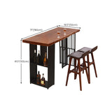 Contemporary Rectangle Bar Table Solid Wood Brown Bar Dining Table with Storage Clearhalo 'Bar Furniture' 'Bar Tables' 'bar_tables' 'furn' 'furn_bar_tables' 'Furniture' 'Kitchen & Dining Furniture' 1200x1200_04ecb270-1eff-4e2a-ab16-1629d4796c31