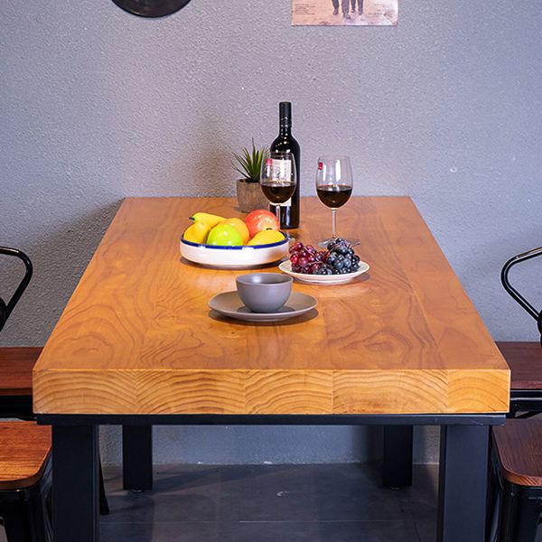 Rectangle 4 Legs Dining Table Industrial Wood Table for Kitchen