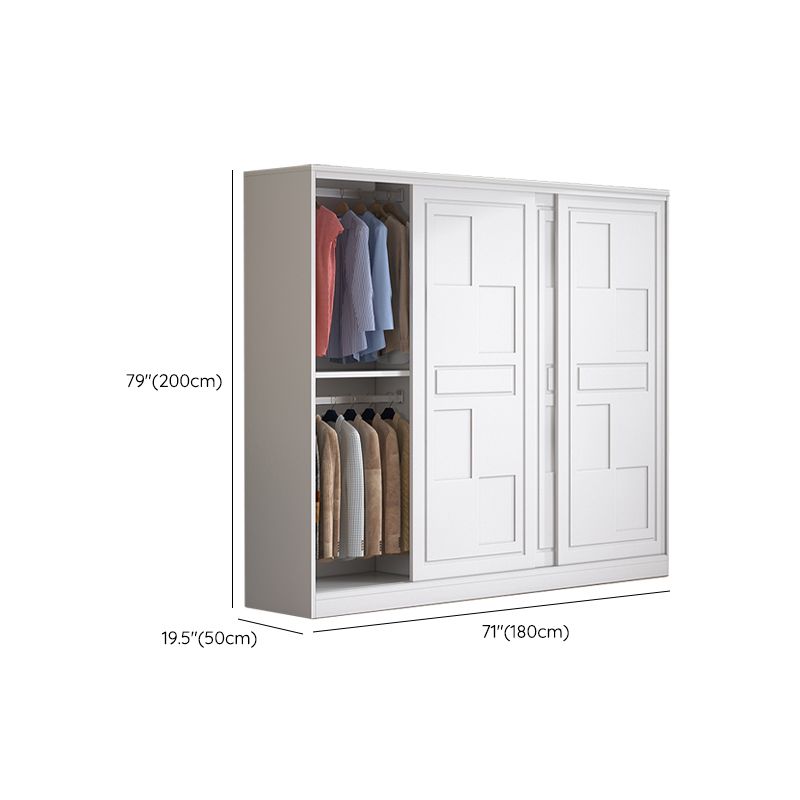 Modern Freestanding Wardrobe Armoire, 2-door Manufatured Armoire with Shelves in White Clearhalo 'Armoires & Wardrobes' 'armoires_wardrobes' 'Bedroom Furniture' 'furn' 'furn_armoires_wardrobes' 'Furniture' 1200x1200_04ee7692-dbfb-4506-87dd-1a1bafda0f85