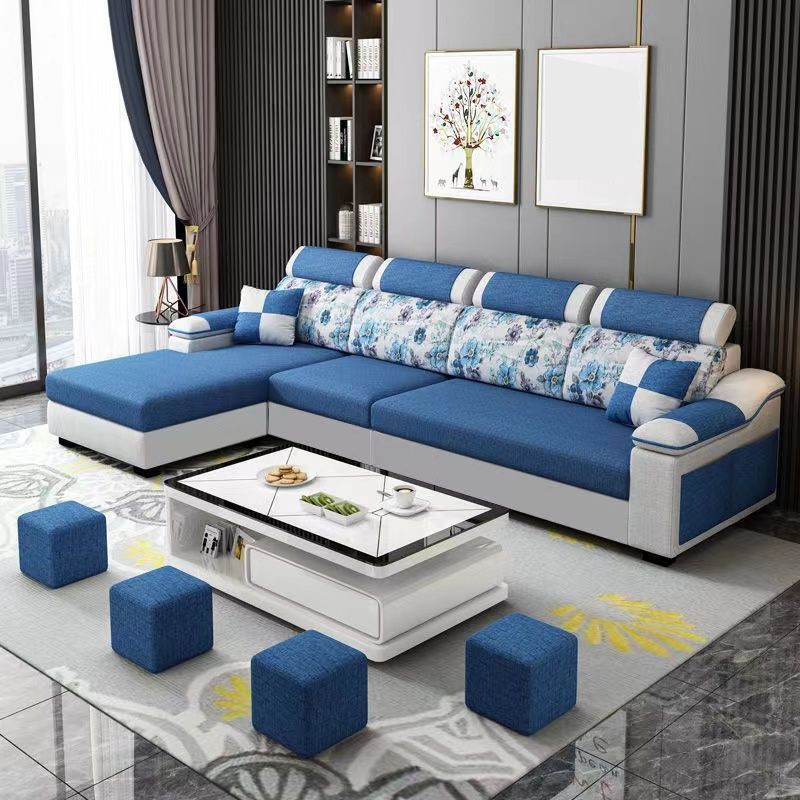 Sofá de lino moderno Sofá Pilpo de almohada Sectional para sala de estar para sala de estar