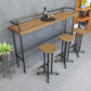 Industriële metalen pub/bartafel met houten tafelblad