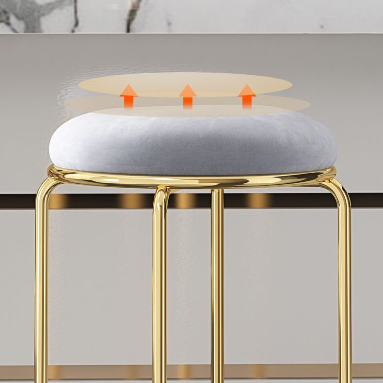 Glam Style Backless Barstool Round Counter Bar Stool with Metal Legs Clearhalo 'Bar Furniture' 'Bar Stools' 'bar_stools' 'furn' 'furn_bar_stools' 'Furniture' 'Kitchen & Dining Furniture' 1200x1200_04f13f12-f10a-41ad-a89f-b20b0c9c64ba