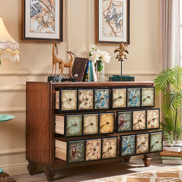 Mid-century Modern 16.14"Wide Accent Chest, Wooden Rectangle Side Cabinet