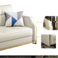 Faux leather Sleeper Sofa White Sofa Bed with Pillow Back, 37.40" Wide