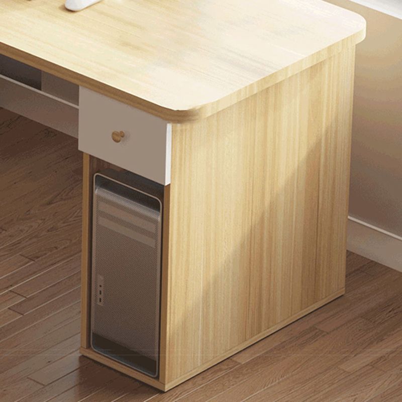 Escritorio de escritura para el hogar de madera de ingeniería 1 cajón de cajones escritorio de oficina rectangular con estantería