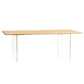 Pine Solid Wood Dining Site Table Modern Acrylic Double Pedestal Table