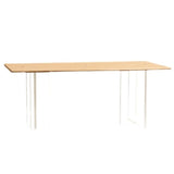 Pine Solid Wood Dining Site Table Modern Acrylic Double Pedestal Table