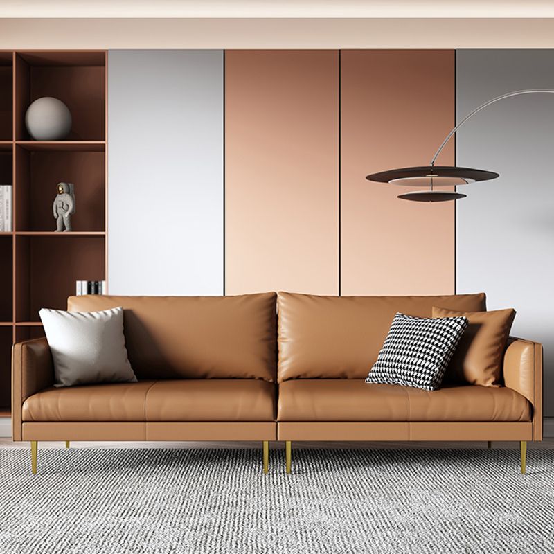 Leather Modern Sofa 33"W Square Arm Loose Back Sofa for Living Room Clearhalo 'furn' 'furn_sofas' 'Furniture' 'furniture_sofas' 'kitchen' 'kitchen_sofas' 'Living Room Furniture' 'Sofa' 'sofas' 1200x1200_04f44dc1-2697-4916-b206-44a1f93f71ba