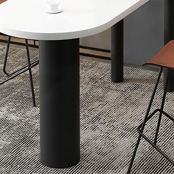 Industrial Wood Bar Table Set 1/3/4 Pcs White Free Form Bar Table with Leather Stools Clearhalo 'Bar Furniture' 'furn' 'furn_home_bar_bar_sets' 'Furniture' 'Home Bars & Bar Sets' 'home_bar_bar_sets' 'Kitchen & Dining Furniture' 1200x1200_04f63671-c12c-476a-9900-1abc570c2a6a