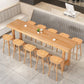 1/5/6/11 Pieces Modern Bar Table Set Rectangle Pine Wood Bistro Set with Footrest