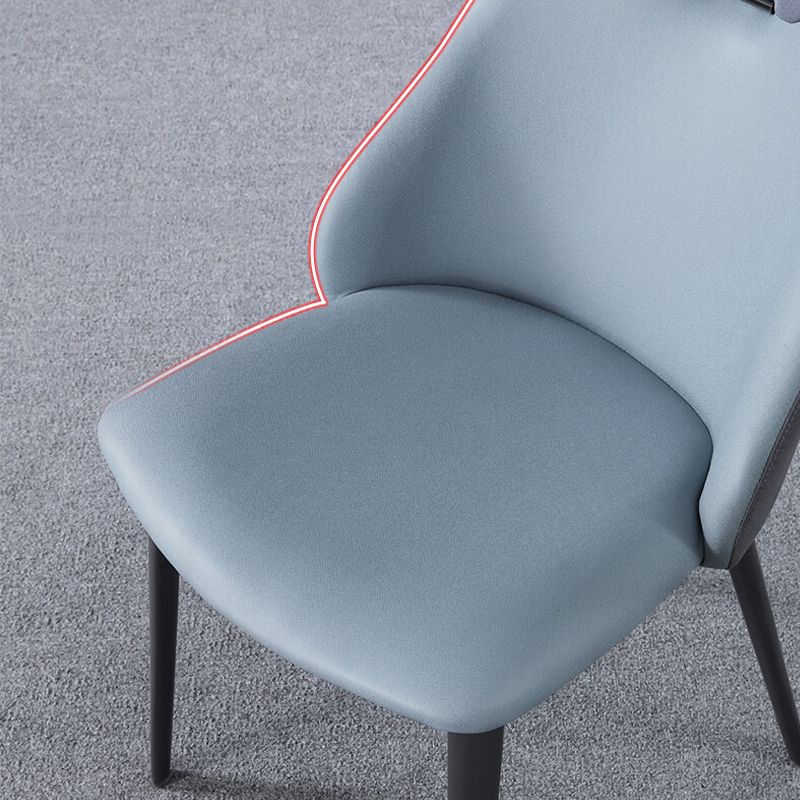 Industrial Style Faux Leather Chairs Armless Side Chairs with Metal Legs for Home Use Clearhalo 'Dining Chairs' 'Dining Tables & Seating' 'dining_chair' 'furn' 'furn_dining_chair' 'Furniture' 'Kitchen & Dining Furniture' 1200x1200_04f9b988-e761-4676-a592-326b14dbcb13