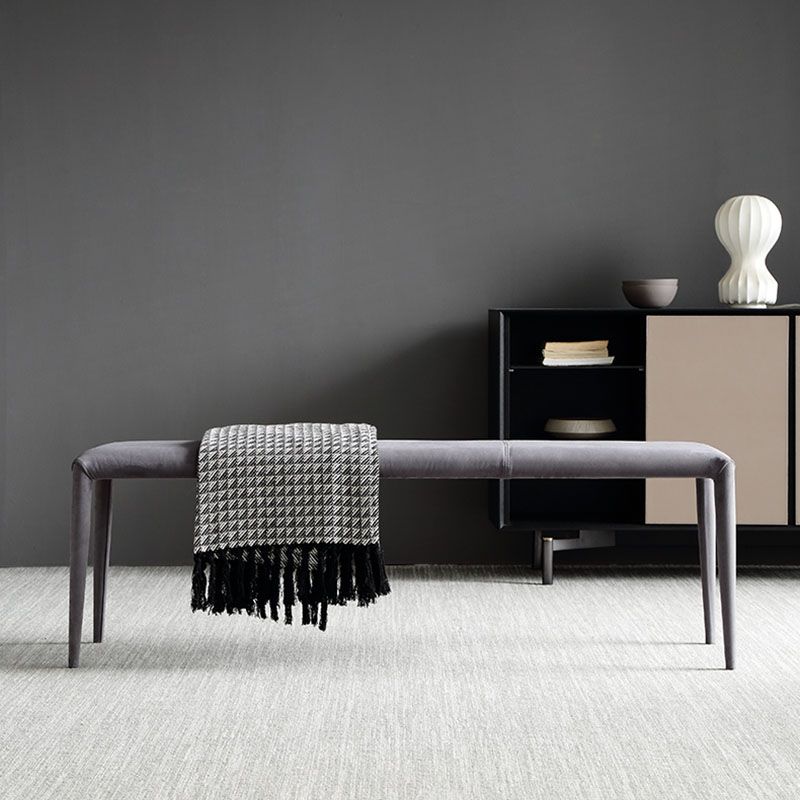 Contemporary Upholstered Bench Rectangle Seating Bench in Gray with 4 Legs Clearhalo 'Benches' 'Chairs & Seating' 'furn' 'furn_benches' 'Furniture' 'Living Room Furniture' 1200x1200_04fa5ca7-4ad4-4e55-81d0-7b167817f05a