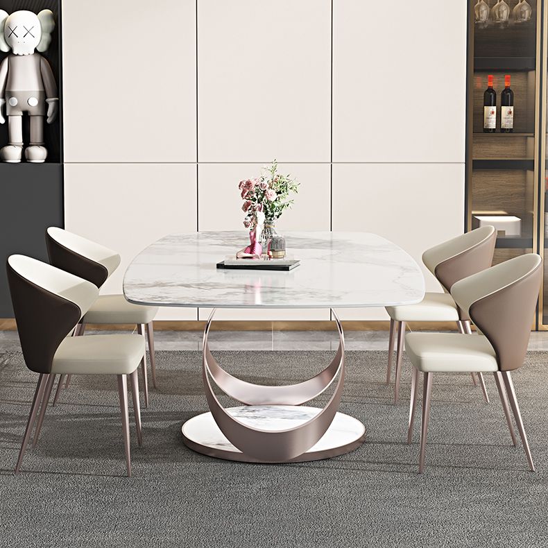 Traditional Luxury Rectangle Dining Table Stone Pedestal Dining Room Collection Clearhalo ' dining_table' 'Dining Tables & Seating' 'Dining Tables' 'furn' 'furn_dining_table' 'Furniture' 'furniture_dining_table' 'Kitchen & Dining Furniture' 'kitchen&dining_furn' 'kitchen' 'kitchen_dining_table' 1200x1200_04fa7a04-f607-4042-a567-d679a3313cef