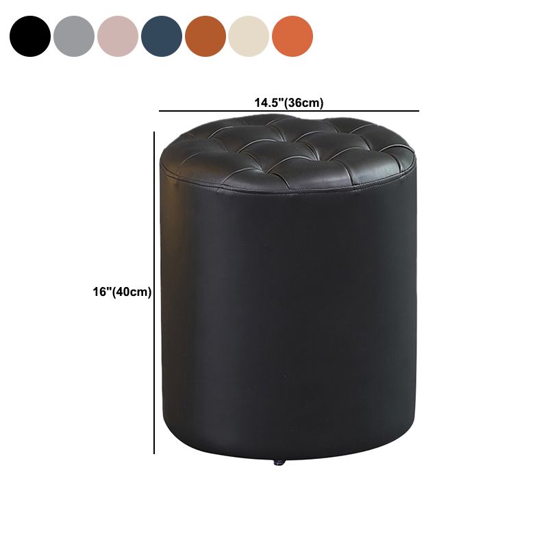 Contemporary Pouf Ottoman Genuine Leather Upholstered Tufted Solid Color Ottoman Clearhalo 'furn' 'furn_ottomans_poufs' 'Furniture' 'Living Room Furniture' 'Ottomans & Poufs' 'ottomans_poufs' 1200x1200_04fb36cd-62a4-4ad5-a6ca-f3f0550bb9d5