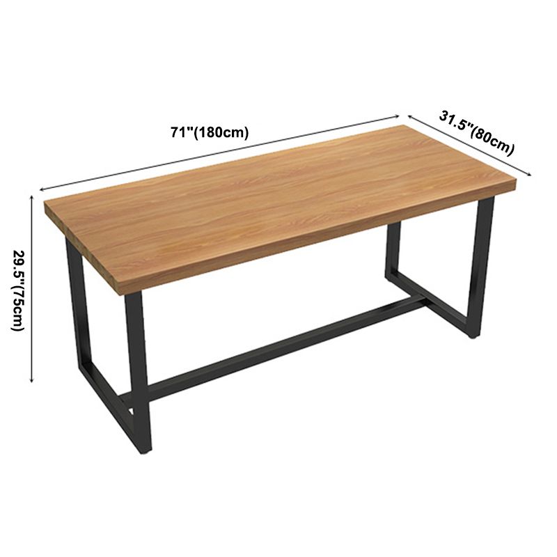 Industrial Brown Dinner Room Table Solid Wood Trestle Table for Dining Room Clearhalo ' dining_table' 'Dining Tables & Seating' 'Dining Tables' 'furn' 'furn_dining_table' 'Furniture' 'furniture_dining_table' 'Kitchen & Dining Furniture' 'kitchen&dining_furn' 'kitchen' 'kitchen_dining_table' 1200x1200_04fb4d51-c06b-4e68-aa94-475e8ff87975