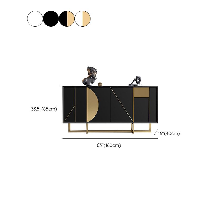 Tavolo a buffet in stile glam credenza a buffet in legno con armadi e cassetti