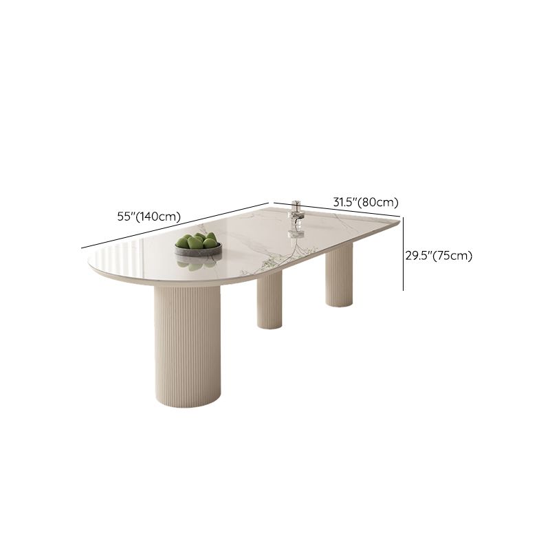 Sintered Stone Top Table White Dining Table for Kitchen Dining Room Clearhalo 'Dining Tables & Seating' 'Dining Tables' 'dining_table' 'furn' 'furn_dining_table' 'Furniture' 'Kitchen & Dining Furniture' 1200x1200_04fbfae0-0d85-4f5e-8bf2-e8dd6549739a