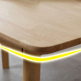 Oak Solid Wood Dining Table Modern Rectangle Dining Table in Natural