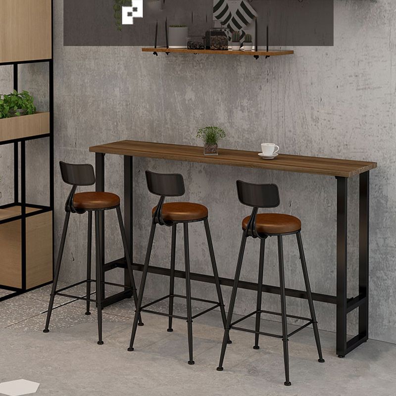 Juego de mesa de pub moderno de 1/2/4 piezas, mesa de mostrador de madera rectangular con taburetes