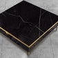 Glam 4 Legs Single Black Glass and Metal Coffee Or End Table