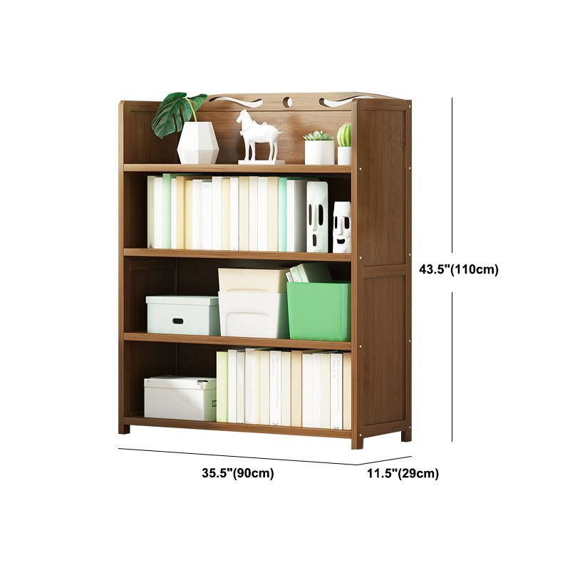 Modern Bamboo Shelf Bookcase Brown Closed Back Book Shelf for Study Room Clearhalo 'Bookcases' 'furn' 'furn_bookcases' 'Furniture' 'Office Furniture' 1200x1200_04fed426-ac39-408a-80d2-463fec4be1b8