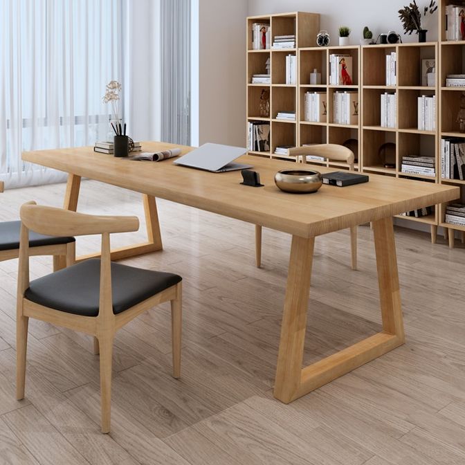 Scrivania da ufficio a slitta in stile moderno scrivania rettangolare in legno massiccio per casa