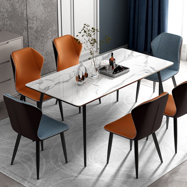 Wingback Upholstered Armless Dining Chairs Side Chairs with Metal Legs Clearhalo ' kitchen&dining_furn' 'Dining Chairs' 'Dining Tables & Seating' 'dining_chair' 'furn' 'furn_dining_chair' 'Furniture' 'furniture_dining_chair' 'Kitchen & Dining Furniture' 'kitchen' 1200x1200_05006730-53b7-4435-a86a-c1f073fdc7d7