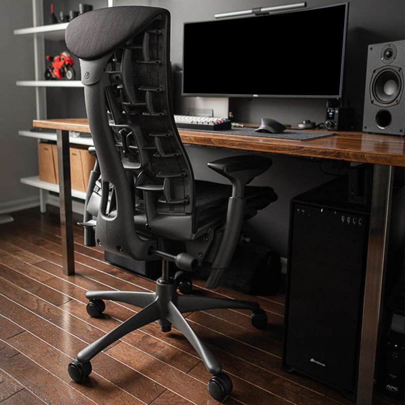 Modern Removable Arms Chair Adjustable Seat Height Slide Chair Clearhalo 'furn' 'furn_office_chair' 'Furniture' 'Office Chairs' 'Office Furniture' 'office_chair' 1200x1200_0500bf2e-5870-4b1e-8ab1-14fcb84990a9