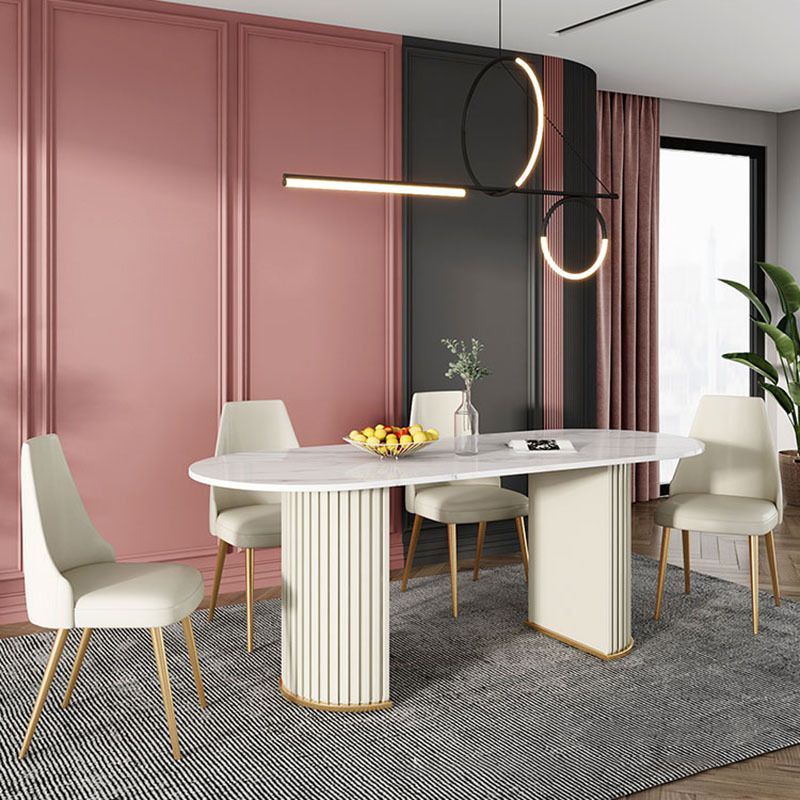 Nordic Glam rechthoekige gesinterde stenen tafelset 1/2/5/7-delige eetset