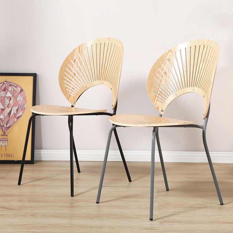 Contemporary Style Metal Chairs Open Back Dining Side Chair (Set of 4) Clearhalo ' kitchen&dining_furn' 'Dining Chairs' 'Dining Tables & Seating' 'dining_chair' 'furn' 'furn_dining_chair' 'Furniture' 'furniture_dining_chair' 'Kitchen & Dining Furniture' 'kitchen' 1200x1200_05037a8c-e2ae-4474-94d5-4a5e17f4df8e