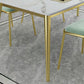 Rectangle 4 Legs Dining Table Glam Style Stone Table for Kitchen