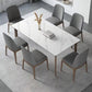 Industrial Style Dinner Table Stone Rectangle Dining Site Table in White Clearhalo 'Dining Tables & Seating' 'Dining Tables' 'dining_table' 'furn' 'furn_dining_table' 'Furniture' 'Kitchen & Dining Furniture' 1200x1200_050a39f4-1fa1-42a8-b8fc-8eb6c4d58fe6