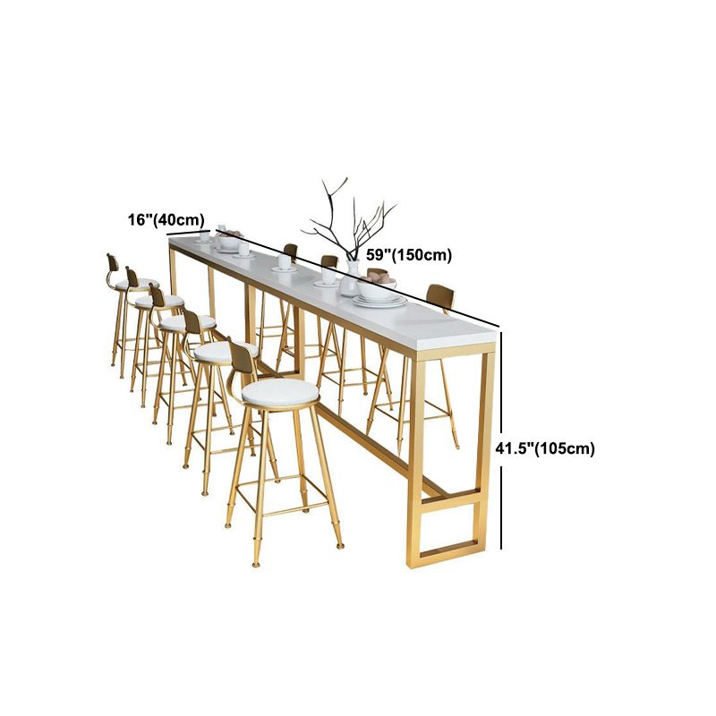 Tavolo da bar rettangolo in stile glam tavolo da pranzo in legno in legno solido