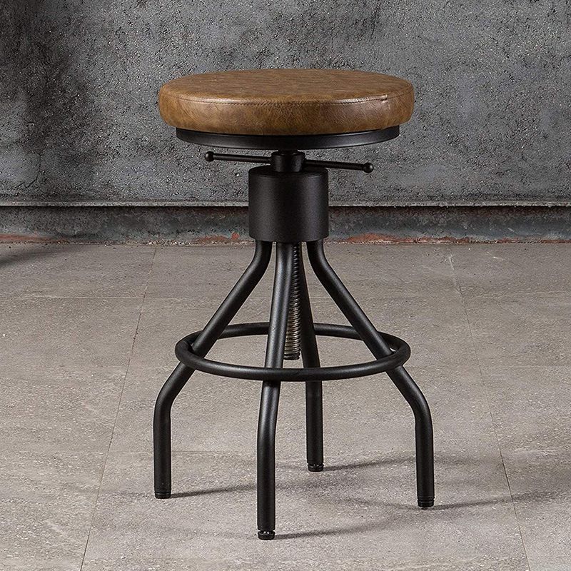 Industrial Metal Counter Height Stools Adjustable Bar Stool for Indoor Clearhalo 'Bar Furniture' 'Bar Stools' 'bar_stools' 'furn' 'furn_bar_stools' 'Furniture' 'Kitchen & Dining Furniture' 1200x1200_050ab689-f306-437c-a29a-155d85577906