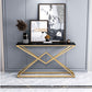 11" Wide Stone Glam Console Table Rectangle Console Sofa Table Clearhalo 'Console Tables' 'console_tables' 'Entry & Mudroom Furniture' 'furn' 'furn_console_tables' 'Furniture' 1200x1200_050ae1fa-1e7a-412f-b95e-e3c43b1e25c6