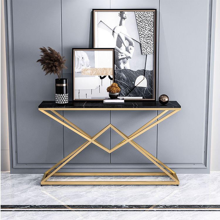 11" Wide Stone Glam Console Table Rectangle Console Sofa Table Clearhalo 'Console Tables' 'console_tables' 'Entry & Mudroom Furniture' 'furn' 'furn_console_tables' 'Furniture' 1200x1200_050ae1fa-1e7a-412f-b95e-e3c43b1e25c6