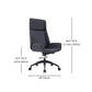Faux Leather Adjustable Task Chair Silver Metal Base Contemporary Office Chair Clearhalo 'furn' 'furn_office_chair' 'Furniture' 'Office Chairs' 'Office Furniture' 'office_chair' 1200x1200_050c033d-810c-4f59-b59d-fc16d8e7947f