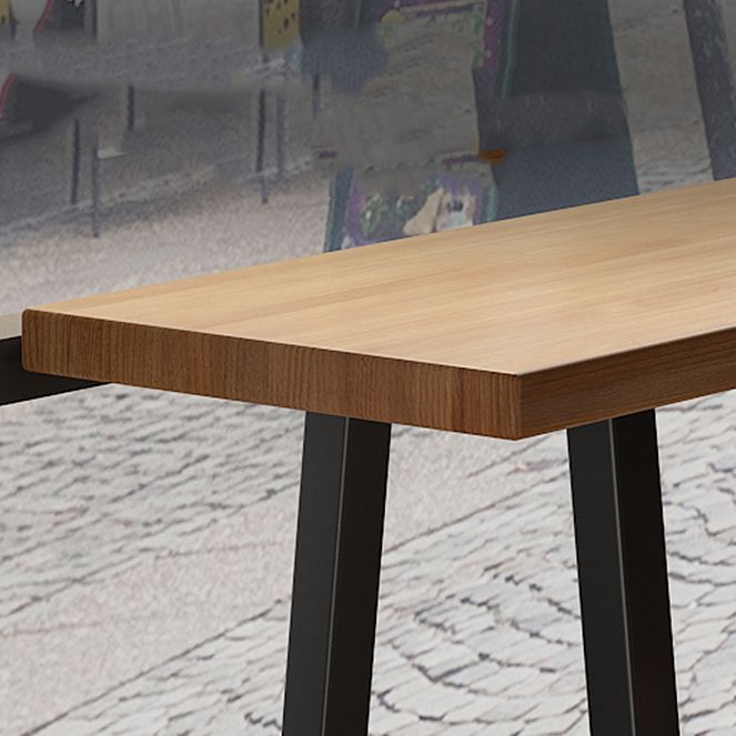 Indoor Rectangle Pub Set 1/6 Pcs Solid Wood Bar Table and Stools