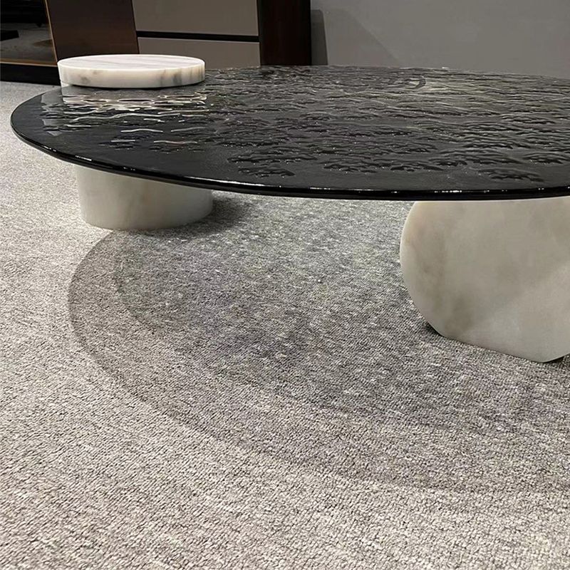 Tropical Round Cocktail Table Glass Pedestal Single Coffee Table Clearhalo 'Coffee & Accent Tables' 'Coffee Tables' 'coffee_tables' 'furn' 'furn_coffee_tables' 'Furniture' 'Living Room Furniture' 1200x1200_050e2357-e345-426f-8923-607188254a6c