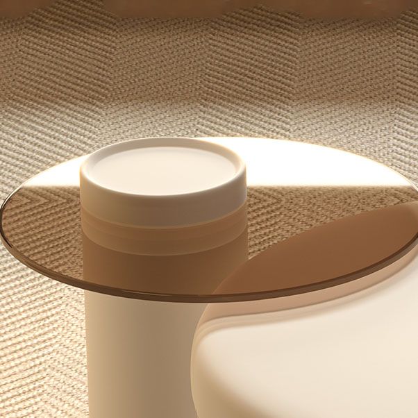 Modern Round Drum Coffee Table Metal Cocktail Table in White Clearhalo 'Coffee & Accent Tables' 'Coffee Tables' 'coffee_tables' 'furn' 'furn_coffee_tables' 'Furniture' 'Living Room Furniture' 1200x1200_050e6a97-8196-41fe-8a7d-909b186f28da