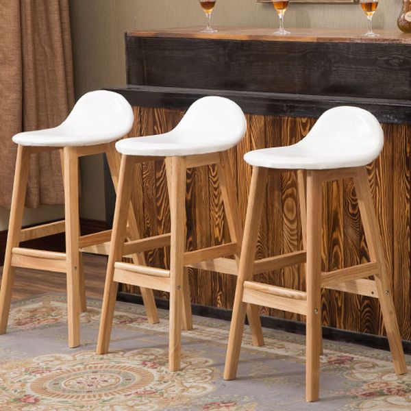 Tabouret de bas de pied de bas de pied de lin scandinave 27,55 '' tabouret de bar en caoutchouc