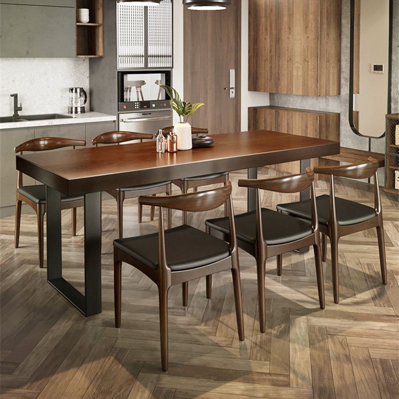 Modern Dining Set 1/5/7 Pieces Rectangle Pine Wood Dining Table for Canteen Clearhalo 'Dining Room Sets' 'Dining Tables & Seating' 'dining_room_set' 'furn' 'furn_dining_room_set' 'Furniture' 'Kitchen & Dining Furniture' 1200x1200_050f7b94-158f-4d2f-8b4a-56d39d09dc38