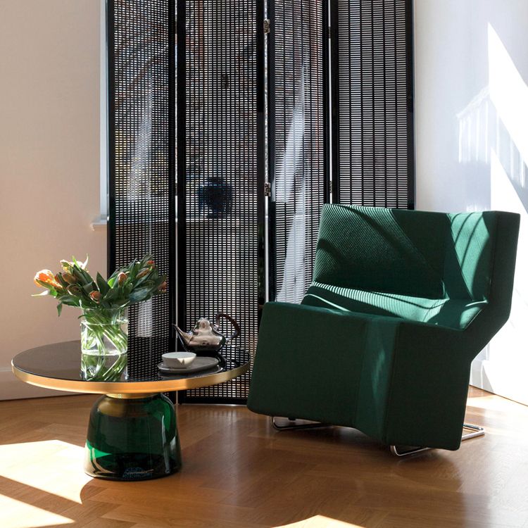 Glass Top End Table Modern Pedestal Sofa Side Table for Living Room