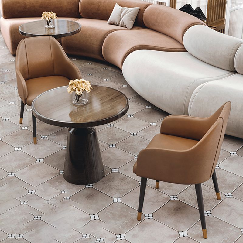 PU Leather Arm Chair Glam Style Dining Dining Arm Chair for Dining Room Clearhalo 'Dining Chairs' 'Dining Tables & Seating' 'dining_chair' 'furn' 'furn_dining_chair' 'Furniture' 'furniture_dining_chair' 'Kitchen & Dining Furniture' 1200x1200_05110ff1-7c25-45f7-bd2a-bdab9e2c155b