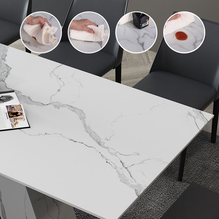 Contemporary 1/2/3/4/5/6/7 Pieces Dining Set Sintered Stone Dining Table Set Clearhalo 'Dining Room Sets' 'Dining Tables & Seating' 'dining_room_set' 'furn' 'furn_dining_room_set' 'Furniture' 'furniture_dining_room_set' 'Kitchen & Dining Furniture' 'kitchen&dining_furn' 'kitchen' 1200x1200_0511881e-e87d-4676-89ee-05cce30096cd