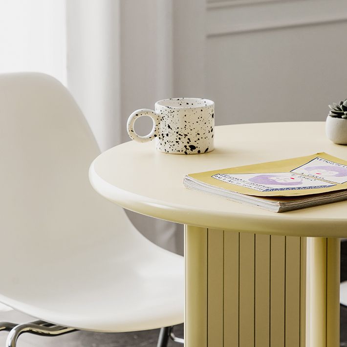 Rectangle Dining Table Engineer Wood Table in Yellow and White Clearhalo 'Dining Tables & Seating' 'Dining Tables' 'dining_table' 'furn' 'furn_dining_table' 'Furniture' 'Kitchen & Dining Furniture' 1200x1200_05131357-41e0-4242-a65b-40fb8f6c8a2d