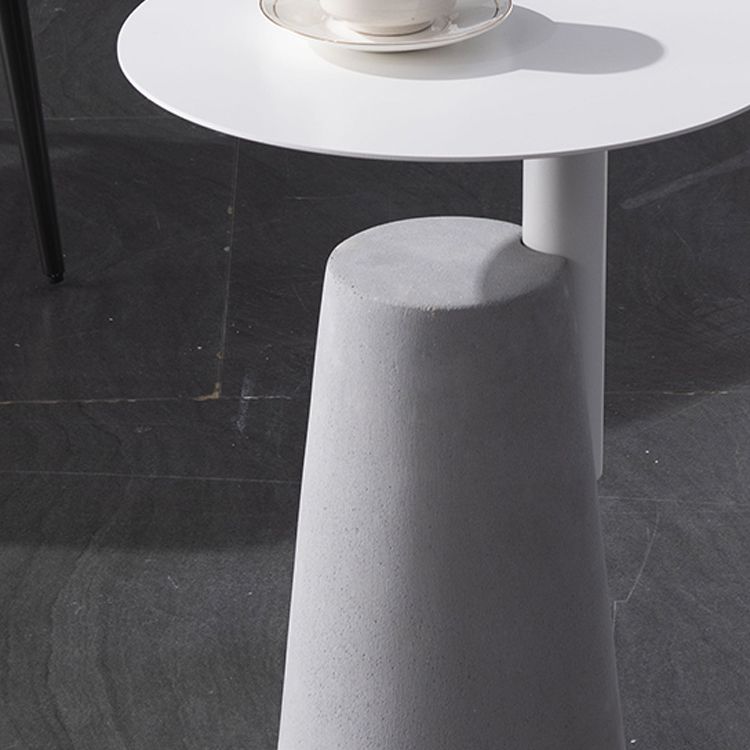 Round Iron Top End Table Concrete Pedestal Sofa Side Accent Table